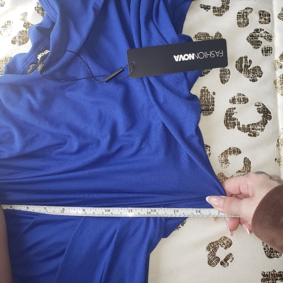 5 For $25✨New+Tag Womens Blue Dress Bodycon Off The Shoulder Wrap Dress Xs-Small - Picture 7 of 8